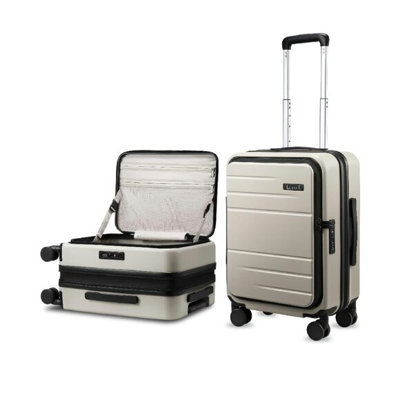Expandable Polycarbonate Hard Shell Carry-On Suitcase with Wheels